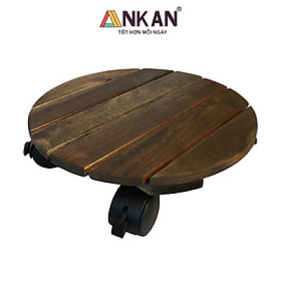 Combo 2 Kệ Để Chậu Cây Có Bánh Xe Tròn Gu Màu Đen Sang Trọng Đường Kính 30cm, Dùng Làm Đôn Chậu Cây Cảnh Tiêu Chuẩn Xuất Khẩu Châu Âu, Thương Hiệu ANKAN
