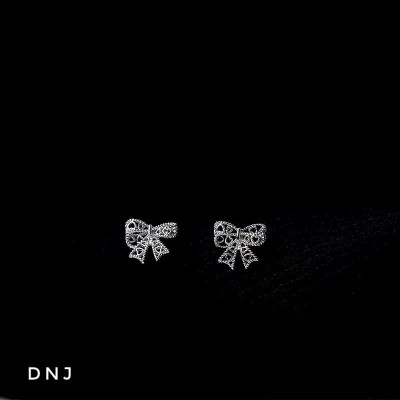 Bông tai bạc hình nơ chất liệu bạc s925 MS35c
