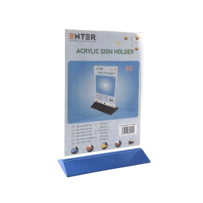 Kệ mica 2 mặt Enter E23 210x300mm đế màu A4 đứng, Kệ menu nhà hàng, Standee mica để bàn, Bảng quét mã QR Code