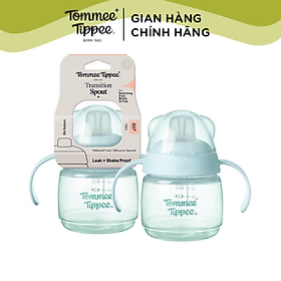 Bình tập uống nước có vòi mút chống tràn, chống sặc Tommee Tippee Soft Spout, 150ml, cho bé từ 4 tháng – Xanh