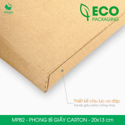 MPB2 - 20x13 cm - 60 phong bì carton đóng hàng - Bìa gói hàng, bìa cứng, bì thư | Magix Packaging
