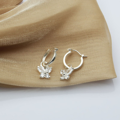 Hoa tai trẻ em Bạc Hiểu Minh HTE002 bướm xinh