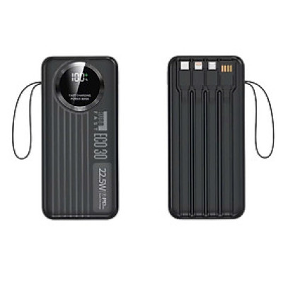 Pin dự phòng sạc nhanh 22.5W dung lượng lớn 30000mAh nhỏ gọn tiện lợi HubbFast ECO 30, Hàng chính hãng