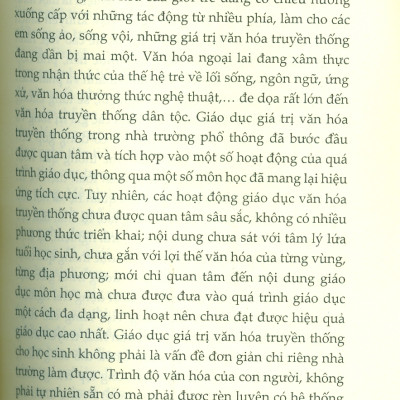 Mô Hình Giáo Dục Giá Trị Văn Hoá Truyền Thống Cho Học Sinh Trung Học Phổ Thông Thông Qua Hoạt Động Trải Nghiệm Làng Nghề (Nghiên Cứu Ở Vùng Châu Thổ Sông Hồng) 
