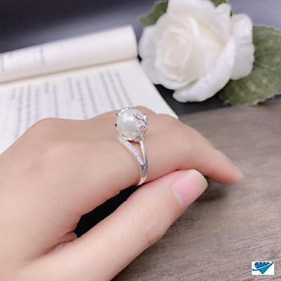 Nhẫn bạc nữ mặt đá vuông chất liệu bằng bạc s925 MS07