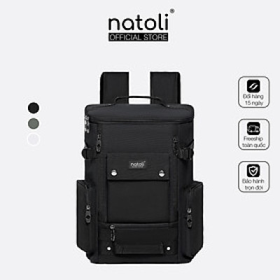 Balo sinh viên unisex CORE BACKPACK chính hãng NATOLI chất vải canvas kháng nước chống sốc nhiều ngăn thời trang cao cấp