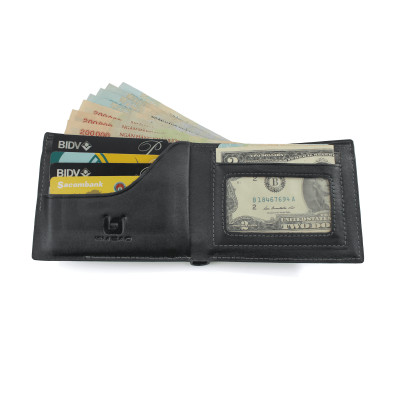 Ví Da Nam, Bóp Da Nam Kim Bảo H37 Da Bò Màu Đen, Nâu, Bò