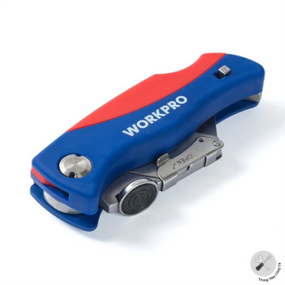Dao rọc cáp tiện ích có lưỡi cắt gấp gọn, có thể thay thế lưỡi dao nhanh chóng Workpro WP211006