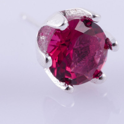 Bông tai nữ trang sức bạc Ý S925 Bạc Xinh Huệ Ngân- Hoa đá RYE140799