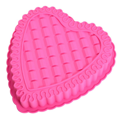 Khuôn silicon làm đế bánh, rau câu hình trái tim đan xen - Loại 24 cm – Mã số 1105