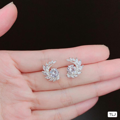 Bông tai bạc hoa hồng sang trọng chất liệu bằng bạc xi kim SA001