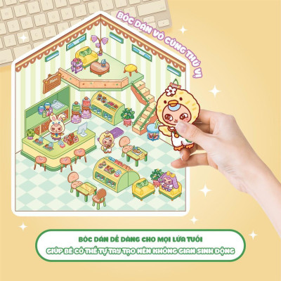 Sách - Bóc Dán 3D Baby Three - Đồ Chơi Bóc Dán 300+ Sticker Cho Bé -  Combo 5 Cuốn - Megabook