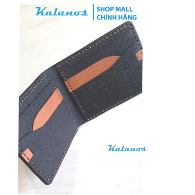 Ví nam da bò handmade cao cấp màu đen đẹp Kalanos KBN830-Den