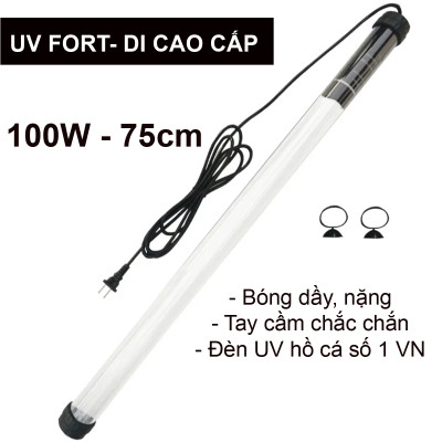 Đèn UV 100W Bóng Kép chất lượng cao, diệt tảo, diệt khuẩn cho bể cá, hồ cá, hồ thủy sinh siêu sạch( Trắng) - UV FORTDI