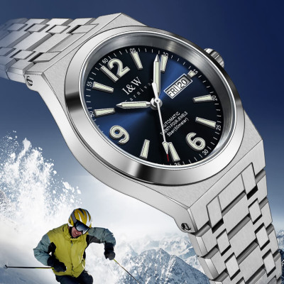 Đồng hồ nam chính hãng IW CARNIVAL IW730G-1 Kính sapphire ,chống xước ,Chống nước 50m ,Bảo hành 24 tháng,Máy cơ (Automatic),dây kim loại thép không gỉ 316L, mặt xanh thiết kế đơn giản dễ đeo