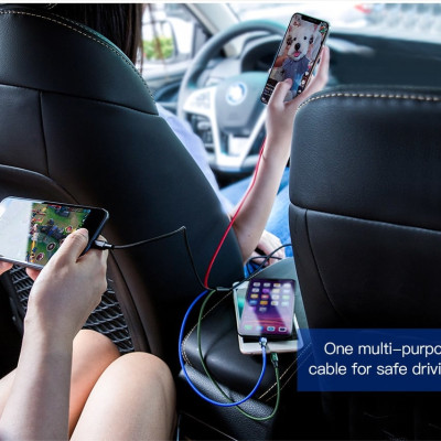 Cáp sạc đa năng 4in1 Baseus Rapid Series CA1T4 3.5A 1.2M USB to 2 L+T+M- hàng chính hãng