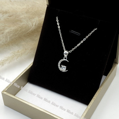 Dây Chuyền Bạc 925 Đính Đá Nhân Tạo Cao Cấp Bạc Hiểu Minh DMD534
