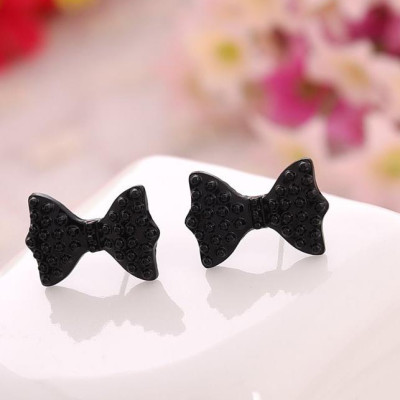 Bông tai hình nơ đen BT85 Huyền bí