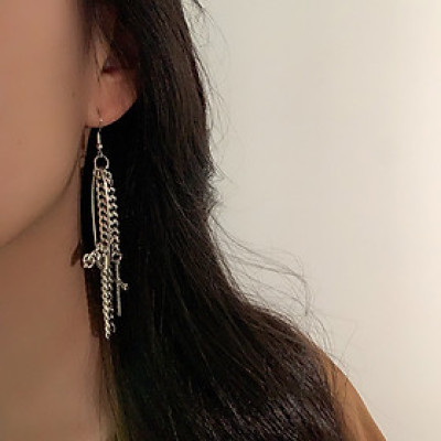 Bông tai xích gấp nhiều lớp hot hit phiên bản xỏ lỗ móc