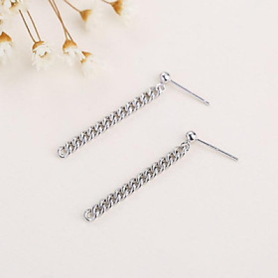 Bông tai xích bện thả chuỗi cá tính