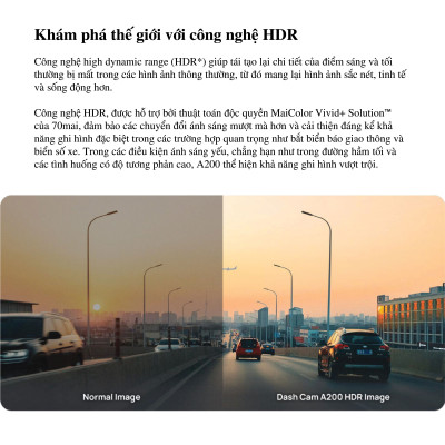 Camera hành trình 70mai A200 fullHD 1080P HDR - Hàng chính hãng