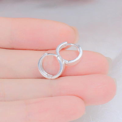 Bông tai khuyên tròn trơn chất liệu bạc s925 MS54b