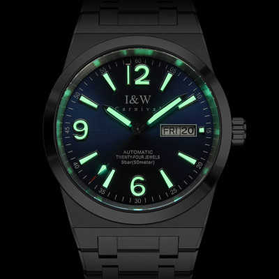 Đồng hồ nam chính hãng IW CARNIVAL IW730G-2 Kính sapphire ,chống xước ,Chống nước 50m ,Bảo hành 24 tháng,Máy cơ (Automatic),dây kim loại thép không gỉ 316L, mặt xanh thiết kế đơn giản dễ đeo