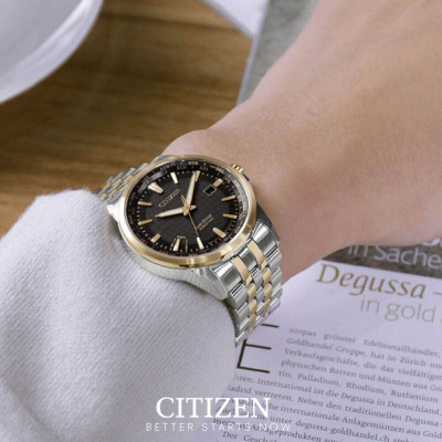 Đồng Hồ Nam Citizen World Time Eco-Drive BX1006-85E (41mm) - Dây Kim Loại - Kính Sapphire - Mặt Đen