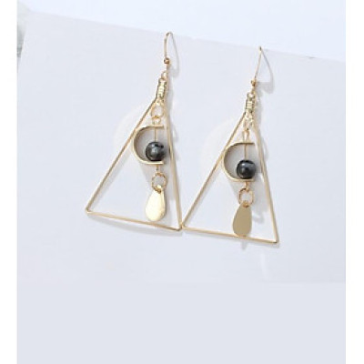 Bông tai tam giác dáng dài phối đá tự nhiên BT168