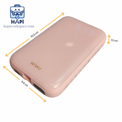 Sạc dự phòng hàng chính hãng WiWU 10.000mAh 22.5W Wi-P024: Tích hợp cáp, khả năng hít mặt lưng độc đáo