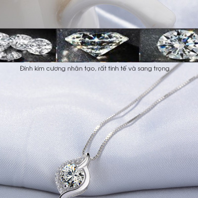 Dây Chuyền Nữ Bạc Đính Đá Diamond Cao Cấp - DC0000009 - Vòng Cổ Nữ S925 Họa Tiết Sang Chảnh, Quý Phái