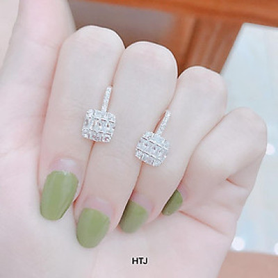 Bông tai bạc khuyên tròn chất liệu bạc s925 MS55b