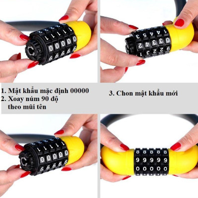 Khóa 5 số chống trộm xe đạp, xe máy cực chắc chắn
