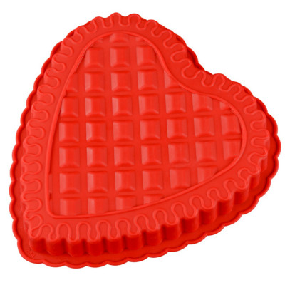 Khuôn silicon làm đế bánh, rau câu hình trái tim đan xen - Loại 24 cm – Mã số 1105