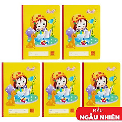 Combo 5 Vở School Pokemon - 4 Ô Ly 80 Trang - Hồng Hà 0515 (Mẫu Màu Giao Ngẫu Nhiên)