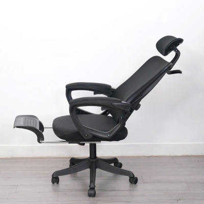 Ghế văn phòng lưng lưới gác chân màu đen CR4336-M Nội thất Capta