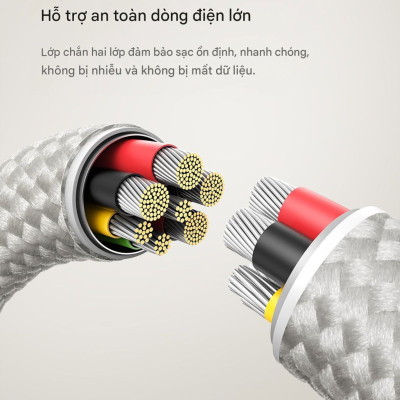 Cáp sạc nhanh Type-C to Type-C Baseus Titanium Alloy Fast Charging Cable 100W (480Mbps) - Hàng chính hãng