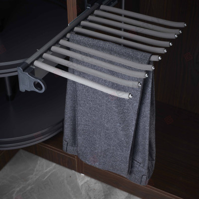 Phụ kiện của tủ áo (Giá vắt quần âu ray giảm chấn dòng Grey thương hiệu Gerari)