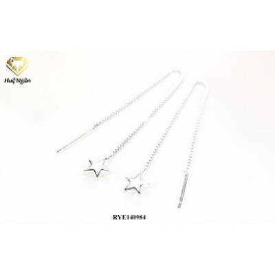Bông tai bạc Ý 925 Huệ Ngân - Ngôi sao may mắn dáng dài RYE140984