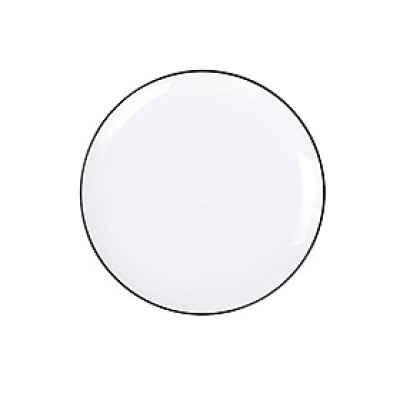 Đĩa JYSK nID sứ trắng bóng viền đen Ø24.3x5.5cm