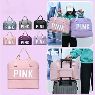 Túi xách du lịch 2 tầng cỡ lớn túi đựng đồ thể thao tập gym, yoga, quần áo nữ chống nước có thể nới đáy thành 2 tầng