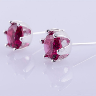 Bông tai nữ trang sức bạc Ý S925 Bạc Xinh Huệ Ngân- Hoa đá RYE140799