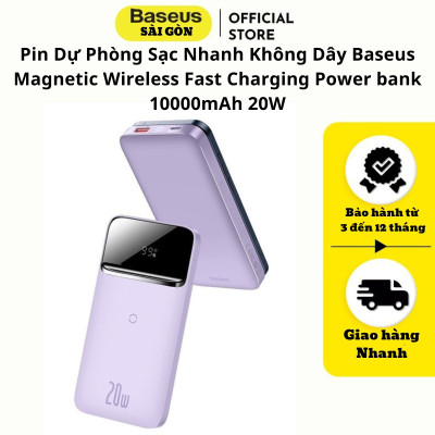 Pin dự phòng Baseus Magnetic Wireless Fast Charging Power bank 10000mAh 20W PPCXW- hàng chính hãng