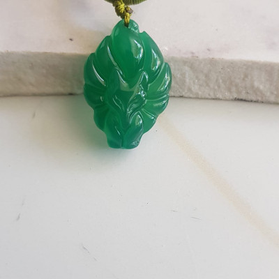 Mặt dây chuyền Hồ ly 9 đuôi hay chín đuôi đá mã não Xanh ngọc tự nhiên tặng kèm dây đeo hợp mệnh Mộc Hỏa Thủy Cao 30mm x ngang20mm x dầy 8mm Công dụng may mắn về mặt tình duyên, quyền lực, giúp nữ chủ nhân luôn xinh đẹp tài trí mang nhiều tài lộc quyến rũ