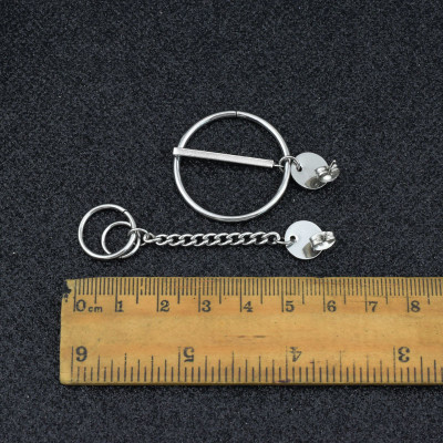 Bông tai xích titan thả hình tròn 1 đôi