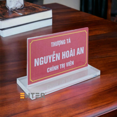 Kệ mica 2 mặt Enter E17C LR 13.5x23cm, đế 10x25cm vát 2 cạnh