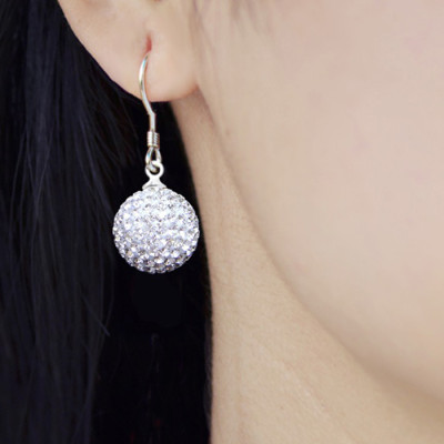 Bông tai bạc nữ trang sức bạc Ý S925 Bạc Xinh Huệ Ngân- Pha lê RYE140773