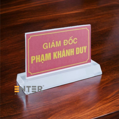 Kệ mica 2 mặt Enter E17A LR 8.5x15cm,đế 5.5x17cm dày 20mm vát 4 cạnh