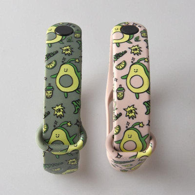Dây Đeo Cao Su Xiaomi Miband 7 hoạ tiết hình trái bơ Avocado dây Chất Lượng cao
