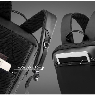 Balo Laptop 15.6 Inch KINGBAG KRATOS phối da bền bỉ, siêu nhẹ - Hàng Chính Hãng